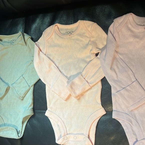 Carter's Blue and Pink Bodysuits Set Soft Cotton One Pieces - Picture 3 of 5